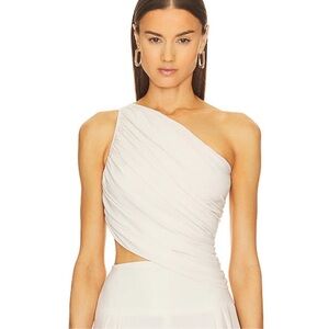 Norma Kamala White One Shoulder Diana Top
